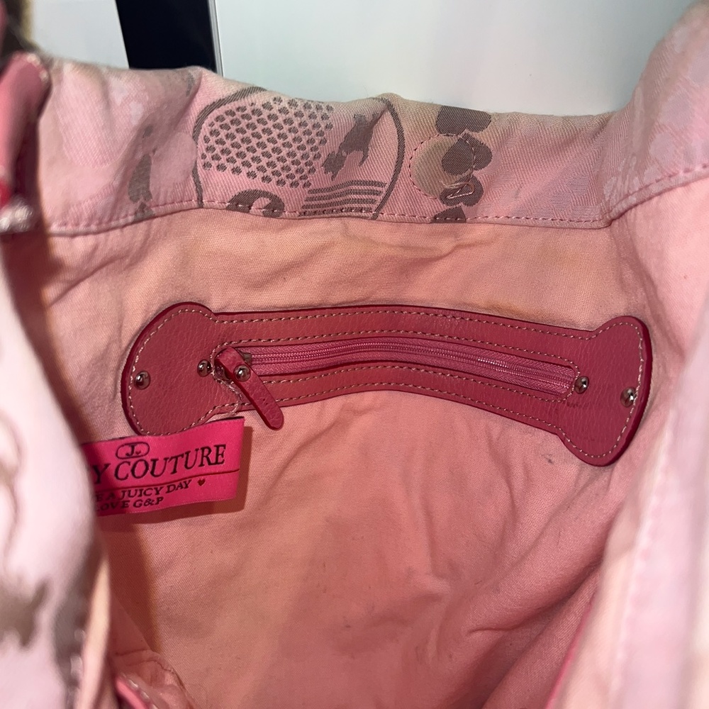 Vintage Pink Juicy Couture Purse Satchel Bag Wordy y2k preloved - Picture 9 of 11